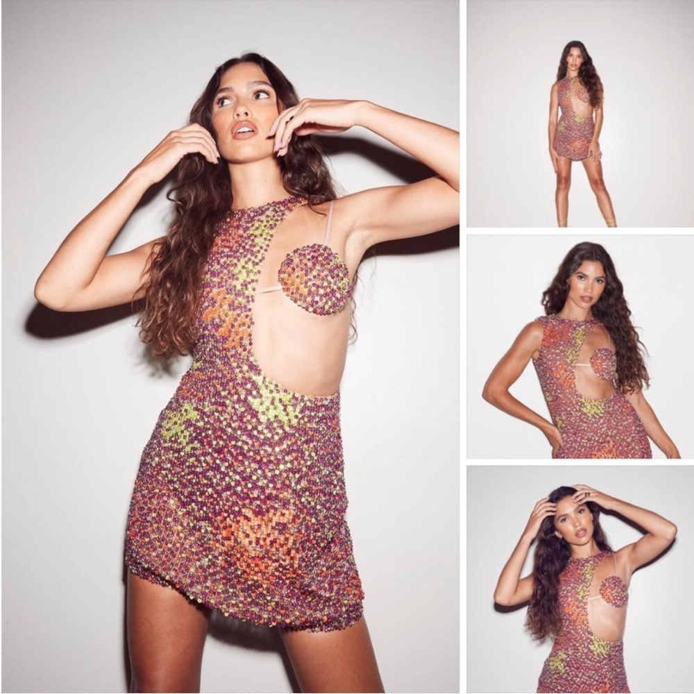 Camila Coelho Sofia Mini Dress Sequin Beaded XXS - Picture 2 of 15